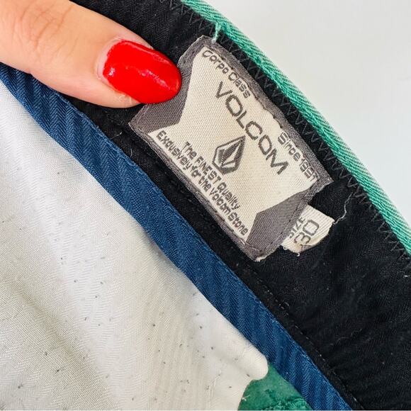 MENS VOLCOM Bright Mint Green Flat Front Cotton Casual Shorts 30 - Picture 9 of 11